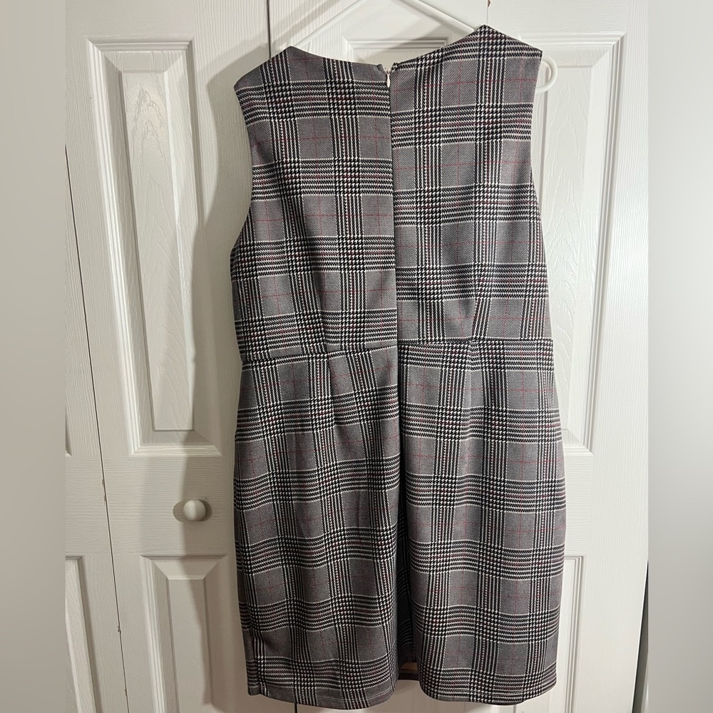 (D32) Modcloth Plaid fashion teaching classy sheath pencil dress with pockets - Picture 3 of 6